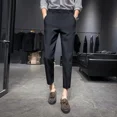 thumbnail image 3 of Pantalones ajustados para hombre, trajes de negocios para hombre, pantalones rectos, ropa de sastrería social, oferta de telas de diseñador, estilo coreano, 3 of 4