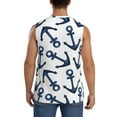 thumbnail image 4 of Easygdp Navy Blue Anchor Men's Breathable Tank Tops Sleeveless Sporty T Shirts for Basketball, Mountaineering, Bodybuilding -X-Large, 4 of 8