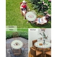thumbnail image 6 of Happy Easter Fitted Round Tablecloth Bunny Tail Spring Flower Waterproof Oilproof Table Cloth with Elastic Edge Green Checker Table Covers for Indoor Outdoor Tables Decor Fits 36"-44",Small, 6 of 6