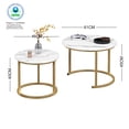 thumbnail image 2 of Simple Hogar Juego de 2 Mesa de Centro para Sala, Mesa de Centro Redonda Nido, Mesa de Centro Minimalista Fácil de Montar, Adecuada para Sala de Estar, Oficina, Balcón, 2 of 7