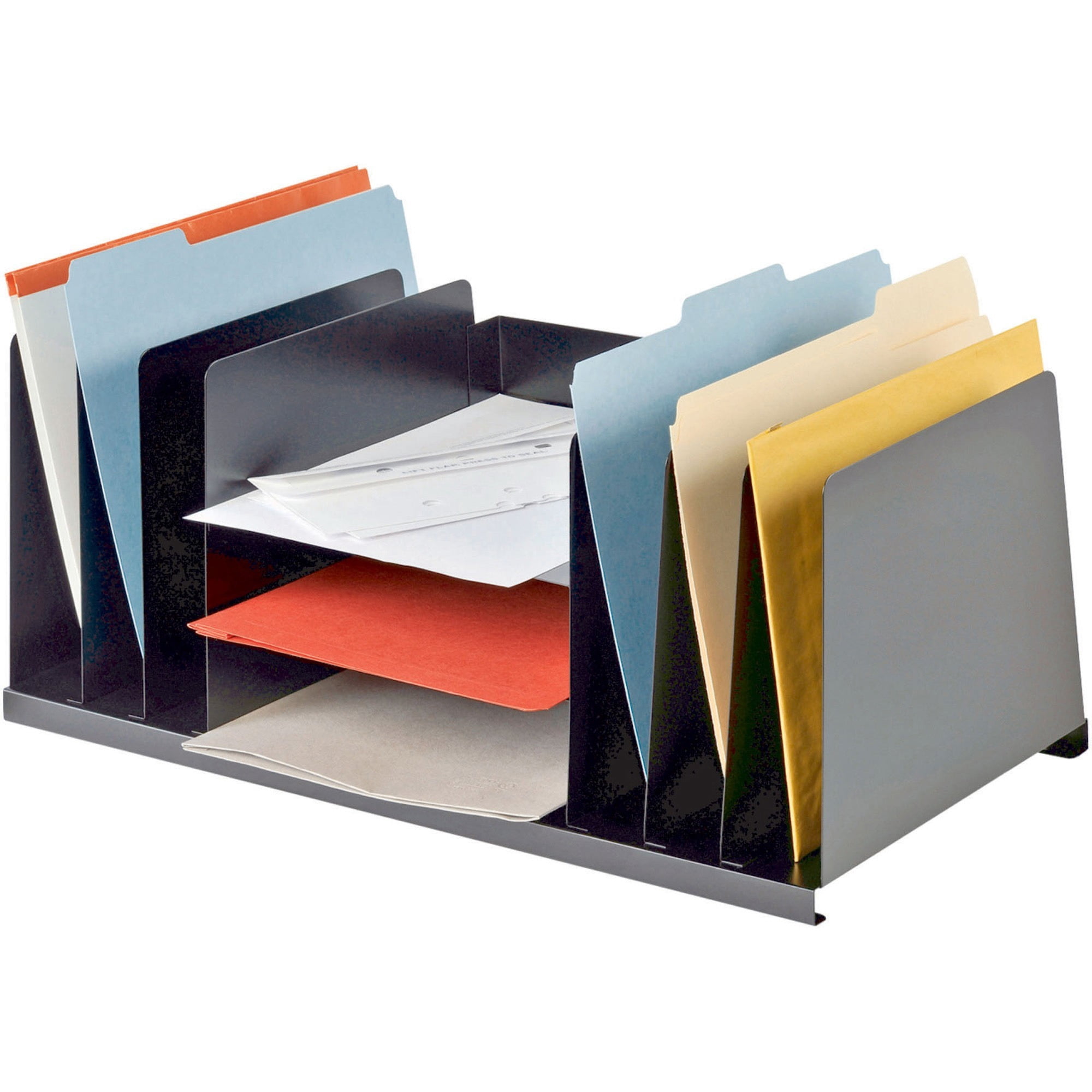 Thipoten 3-Tier Stackable Leather Desk Organizer – Letter Tray, File Holder For Papers, Magazines, Black