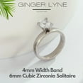 thumbnail image 2 of 4mm Gold Stainless Steel Women Engagement Ring Ginger Lyne Collection, 2 of 6