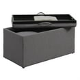 thumbnail image 2 of Convenience Concepts Designs4Comfort Sheridan Storage Bench w/ 2 Side Ottomans, Soft Gray Fabric, 2 of 4