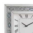 thumbnail image 2 of Wood & Mirror Square Analog Wall Clock, White, 2 of 3