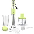 thumbnail image 1 of Immersion Hand Blender, 5-in-1 8-Speed Stick Blender with 500ml Food Grinder, BPA-Free, 600ml Container,Milk Frother,Egg Whisk,Puree Infant Food, Smoothies, Sauces and Soups - Green, 1 of 6