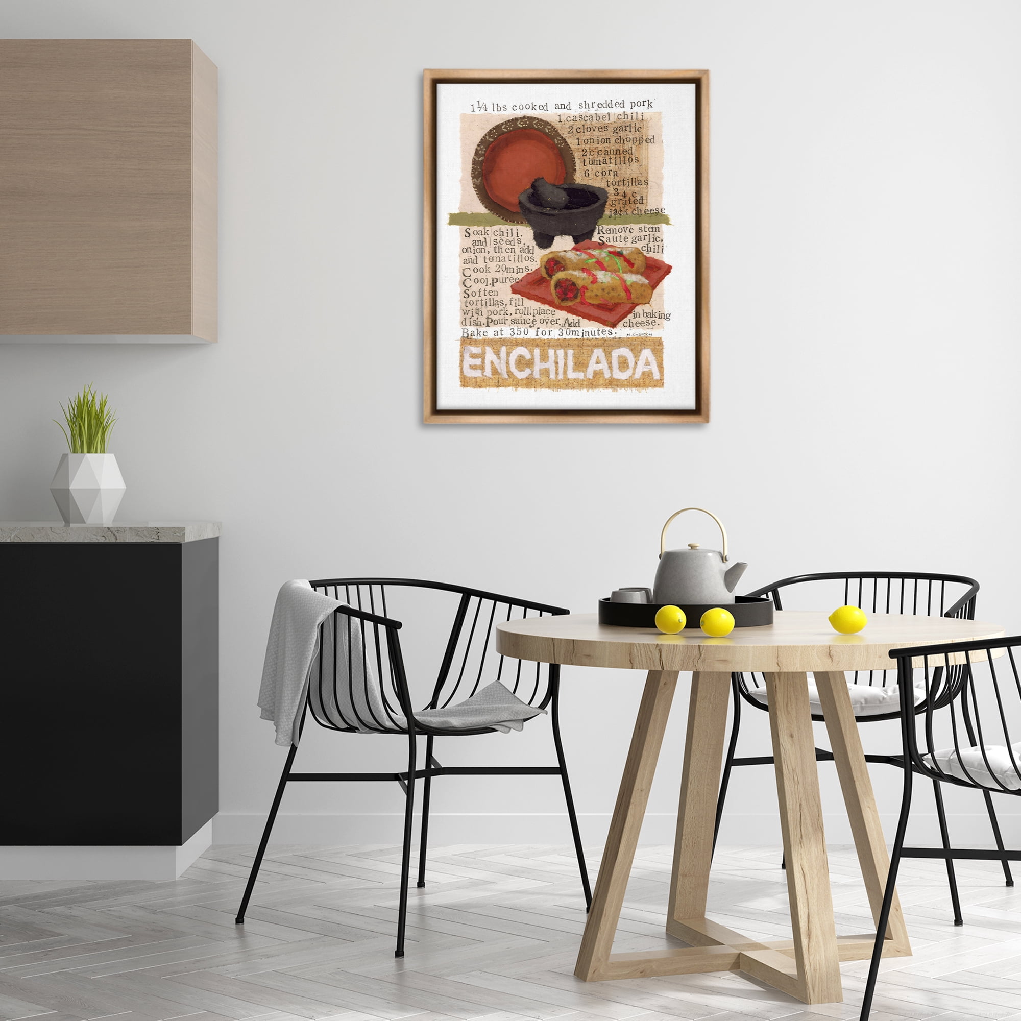 Stupell Industries Mexican Enchilada Recipe Food & Beverage Painting Brown Floater Framed Art Print Wall Art, 25 x 31