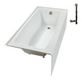 thumbnail image 5 of Streamline NAL-5500-BNK 60 in. x 30 in. Acrylic Right-Hand Drain Alcove Bathtub in Glossy White With External Drain in Brushed Nickel, 5 of 10