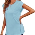 thumbnail image 2 of Cap Sleeve Oversized T Shirts Loose Fit Blouses Women's Summer Casual Tops, 2 of 7