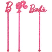 DecoPac Barbie Skewers For Cakes, Cupcakes, And More | 36 Pink Stir Sticks, Ideal For Birthday's, Parties And Celebrations. Personalize Your Baked Creations. Pack of 36