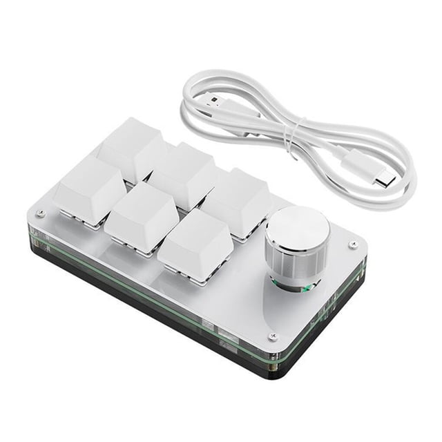 facefd Mechanical Multifunctional Gaming Keyboard Home Portable USB Driver Free Mini Keypad Programmable Key Board Desktop PC Laptop White