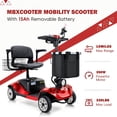 thumbnail image 3 of 4 Wheel Mobility Scooter for Seniors&Adults,15 Miles Foldable Electric Mobility Scooter,350W Powered Electric Wheelchair Device for Adults 300 lbs,LED Lights,Basket,Compact Mobile for Travel, 3 of 10
