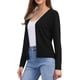 thumbnail image 4 of Suéter cárdigan casual INSPIRE CHIC para mujer, de frente abierto, de manga larga, con peplum, tejido, XS, negro, 4 of 6