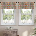 thumbnail image 2 of LALILO Kitchen Curtain Valance Ethnic Boho Tribal Tiles Rod Pocket Window Curtain 52"x 18" Set of 2, 2 of 5