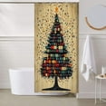 thumbnail image 5 of Festive Bathroom Shower Curtain Christmas Design Polyester Fabric Waterproof Includes Hooks Holiday Decor 59x71 Inch, 5 of 6