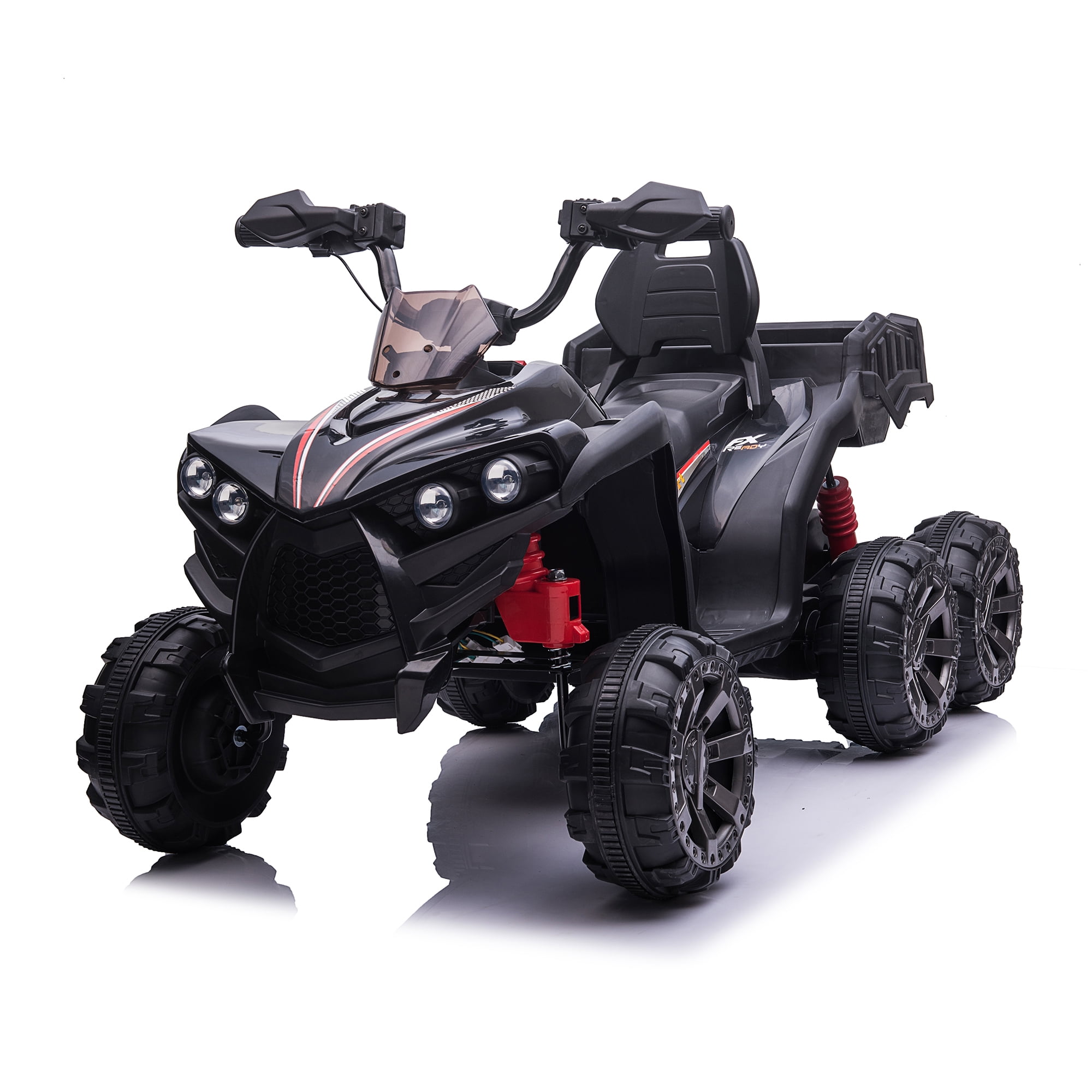 CIPACHO 24V Kids Ride-On ATV, 6-Wheeler Electric Car Toy with Treaded Tires, LED Headlights, Radio, Black CIPACHO 24V Kids Ride-On ATV, 6-Wheeler Electric Car Toy with Treaded Tires, LED Headlights, Radio, Black