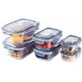 thumbnail image 1 of Contenedores de VIDRIO, Recipientes para Alimentos, Tapas Cierre Fácil y Herméticas a prueba de fugas, Cocina, Horno, Refrigerador, Congelador (SET 10 RECIPIENTES JUMBO (20 PCS)), 1 of 7