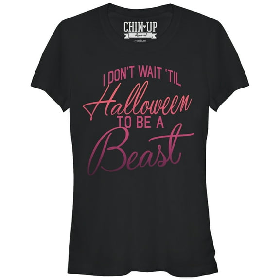 Junior's CHIN UP Halloween Beast Graphic Tee Black X Large