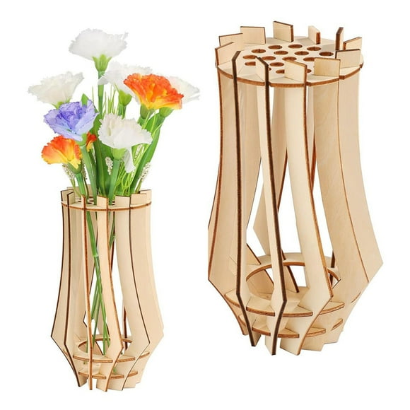 Florero, ramo, soporte de exhibición, rompecabezas de madera para el hogar, soporte para jarrón, decoración de oficina, flores transfronterizas