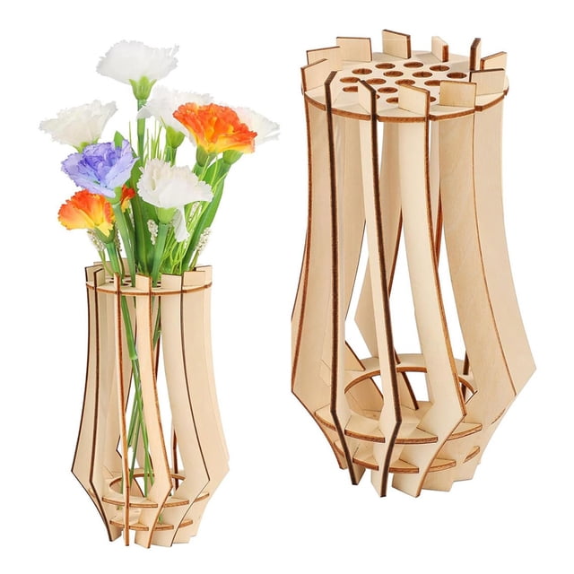 Florero, ramo, soporte de exhibición, rompecabezas de madera para el hogar, soporte para jarrón, decoración de oficina, flores transfronterizas