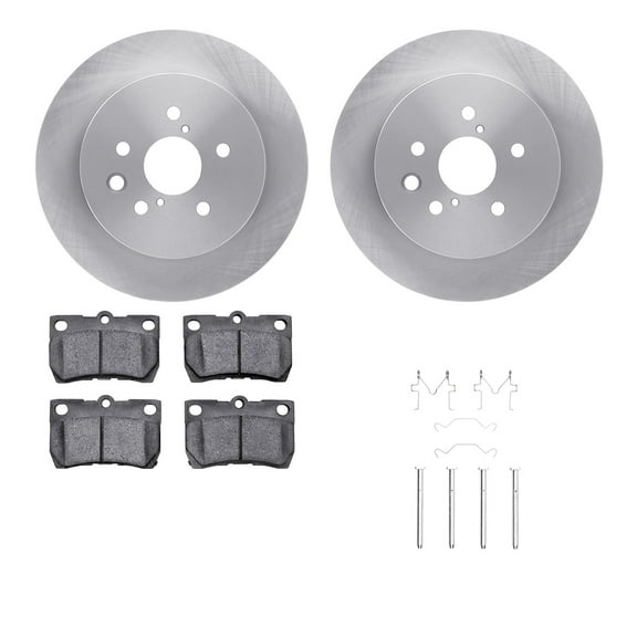 Dynamic Friction Company Rear Brake Rotors with 5000 Advanced Brake Pads includes Hardware 6512-75083