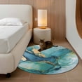 thumbnail image 2 of Round Rug 4Ft Washable Non-Slip, Turquoise Marble Circle Area Rugs for Living Room Bedroom, Abstract Minimalist Art Ombre Blue Indoor Floor Mats Carpet Runner for Home Decor Aesthetic, 2 of 8