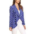 thumbnail image 2 of Women's Polka Dot Open Front Office Style Long Sleeves Blazer Jacket, 2 of 5