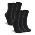 thumbnail image 1 of LIXIA Calcetines finos de lana merino para mujer Calcetines de vestir suaves multicolores Calcetines casuales cálidos y transpirables (6 pares - Negro), 1 of 5