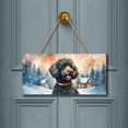thumbnail image 2 of Hello Winter Poodle Welcome Snowy Night Watercolor Vintage Landscape Wood Sign Poodles Dog Lover Gifts Idea Hanging Wall Home Decor - 01011, 2 of 5