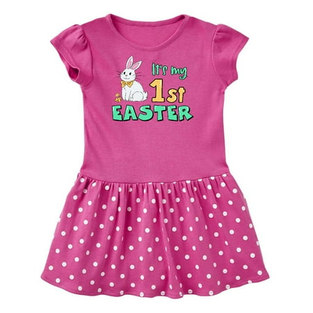 

Inktastic It s My 1st Easter with Cute Chick and Bunny Gift Baby Girl Dress