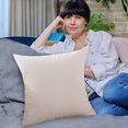 thumbnail image 6 of Tahtuvzn 15x15" Cotton Pillow Multicolor Color Scandinavian Style Velvet Suitable for Living Room Sofa Bedroom Office, Gifts for Her, Beige, 6 of 8