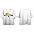 thumbnail image 4 of Batman Retro Bat Logo Ladies' White Boyfriend Crop Tee-S, 4 of 7