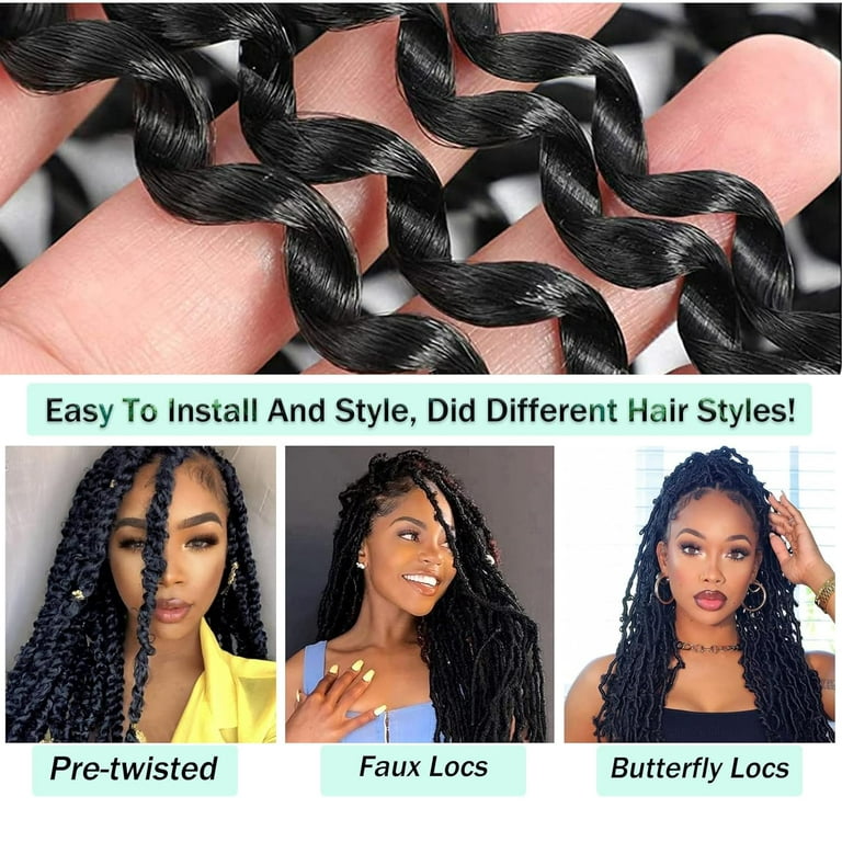 Passion Twist Hair 18 Inch 6 Packs Water Wave Crochet Hair Passion Twists Braiding  Hair Spring Twist Hair Crochet Braids Hair Extension(1B) 