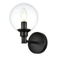 thumbnail image 2 of Living District Jaelynn 1-Light Iron & Glass Bath Sconce in Black/Clear, 2 of 5