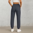 thumbnail image 4 of QWKLEAJ Womens Solid Jogger Sweatpants High Waist Drawstring Elastic Cuff Loose Casual Athletic Trousers With Side Pockets Dark Gray M, 4 of 5