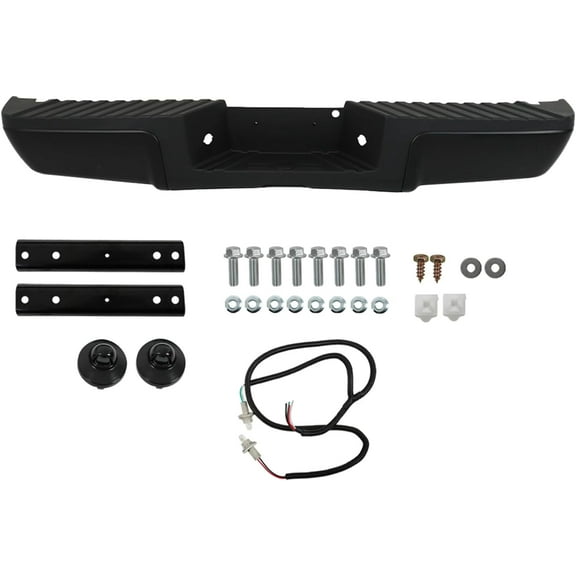 labwork Rear Step Bumper Assembly Black Steel Replacement for 2008-2016 F-250 F-350 F-450 Super Duty without Parking Aid Sensor Holes FO1103149