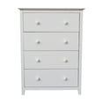 thumbnail image 4 of International Concepts Solid Wood Adult Bedroom Dresser/Chest with 4 Drawers in White, 4 of 8
