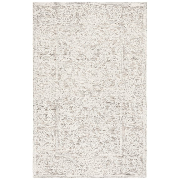 SAFAVIEH Abstract Jaden Oriental Wool Area Rug, Ivory/Brown, 5' x 8'