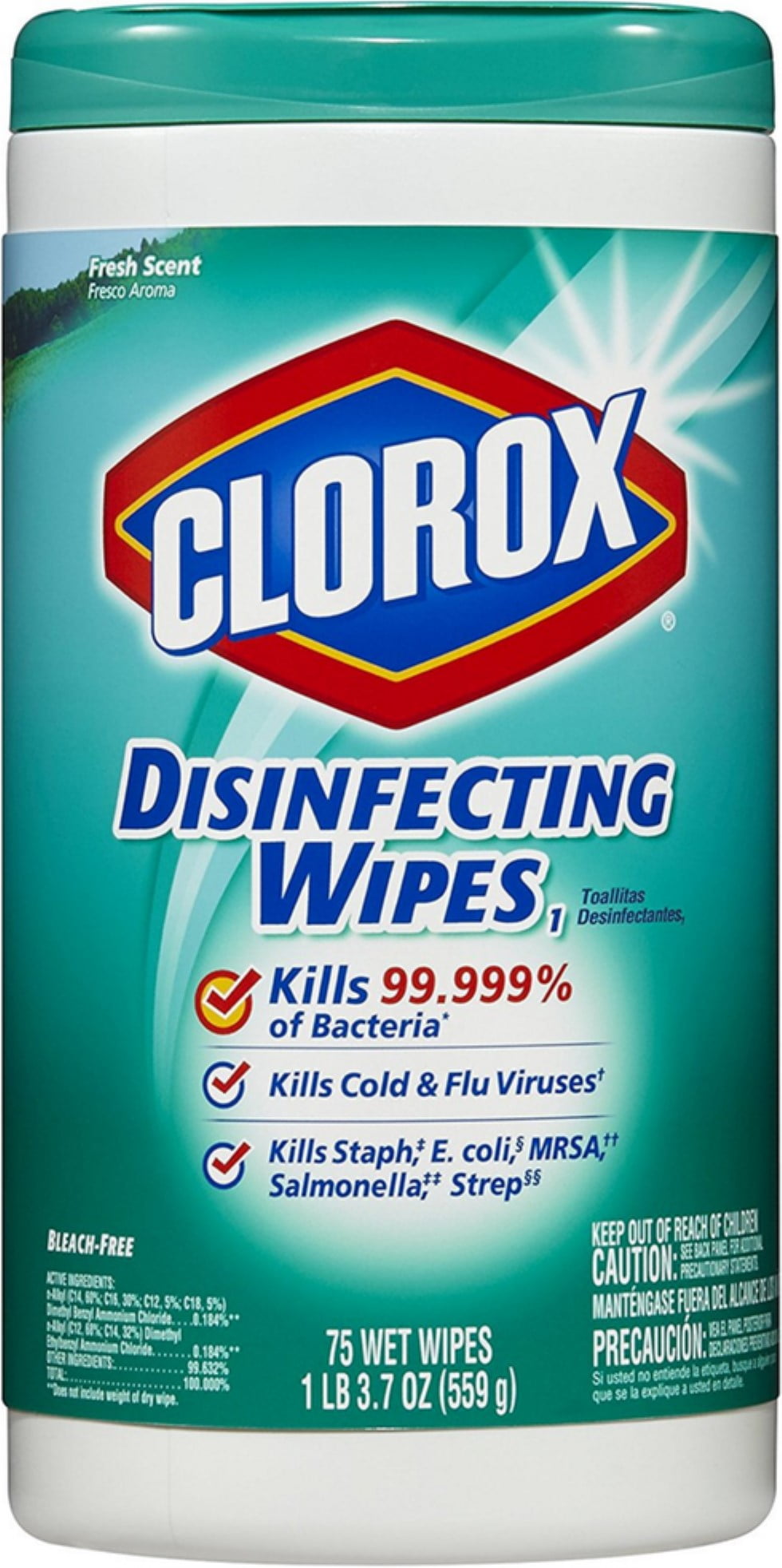 2 Pack Clorox Disinfecting Wipes, Fresh Scent 75 ea