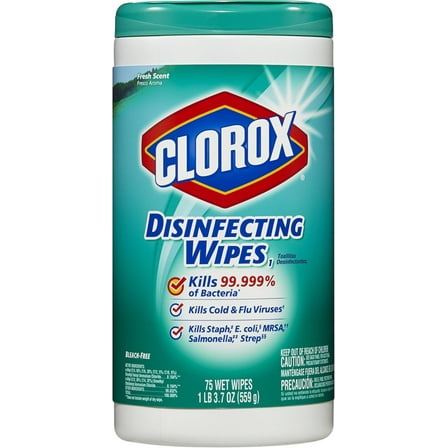Clorox Disinfecting Wipes, Fresh Scent 75 ea (Pack of 3)