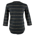 thumbnail image 2 of Women's Ashby Metallic Stripe 3/4 Sleeve T-Shirt Blck X-Large, 2 of 4