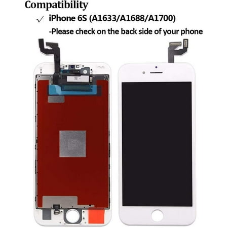 for iPhone 6S LCD Screen Replacement 4.7 inch White, 3D Touch Screen Display Digitizer Repair Kit Assembly with Complete Repair Tools