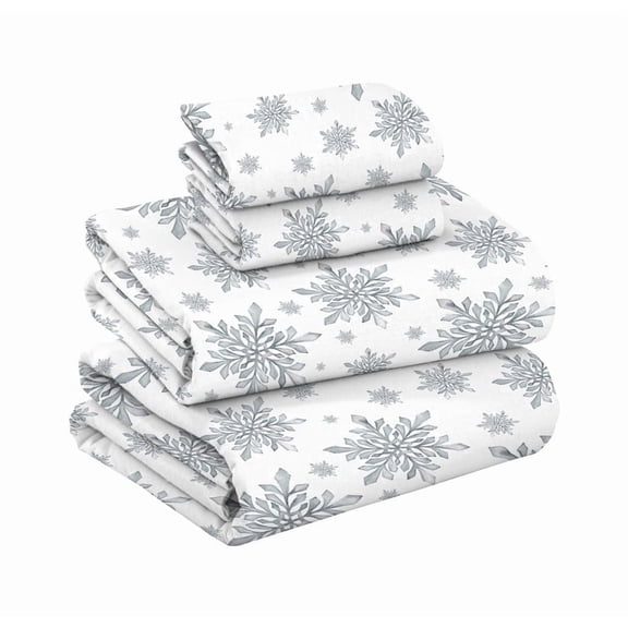 RUVANTI Flannel Sheets Queen Size - GOTS Certified 100% Organic Cotton, 4 Piece Warm, Soft & Breathable Set, Deep Pocket Snug Fit, Double Brushed Cozy All Season Bedding, Crystal Noir