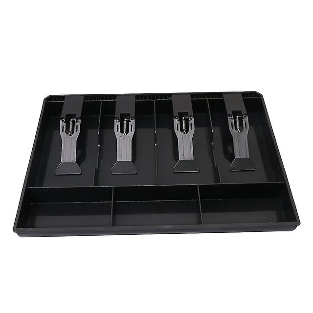 Black Cash Drawer Tray 4 Bill 3 Coin Cashier Tidy Box For Money Storage