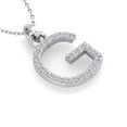 thumbnail image 4 of SuperJeweler G Initial Necklace in 14 Karat White Gold With 23 Diamonds, With Free 18 inch Chain, for Women, 4 of 6
