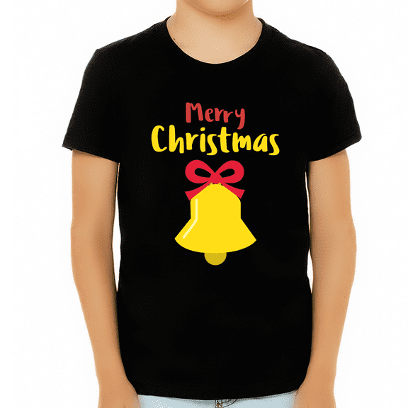Boys Jingle Bell Kids Christmas Shirt Funny Christmas Shirts for Boys Cute Christmas Clothes for Boys