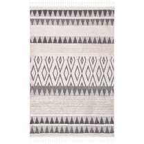 SAFAVIEH Marrakesh Bernadette Southwestern Polyester Area Rug, Ivory/Blue, 4' x 6'