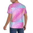 thumbnail image 2 of Zufioo Fun Rainbow Pink Print Men's Baseball Short Sleeve, Moisture Wicking Button-Down Hip Hop Tee-4X-Large, 2 of 7