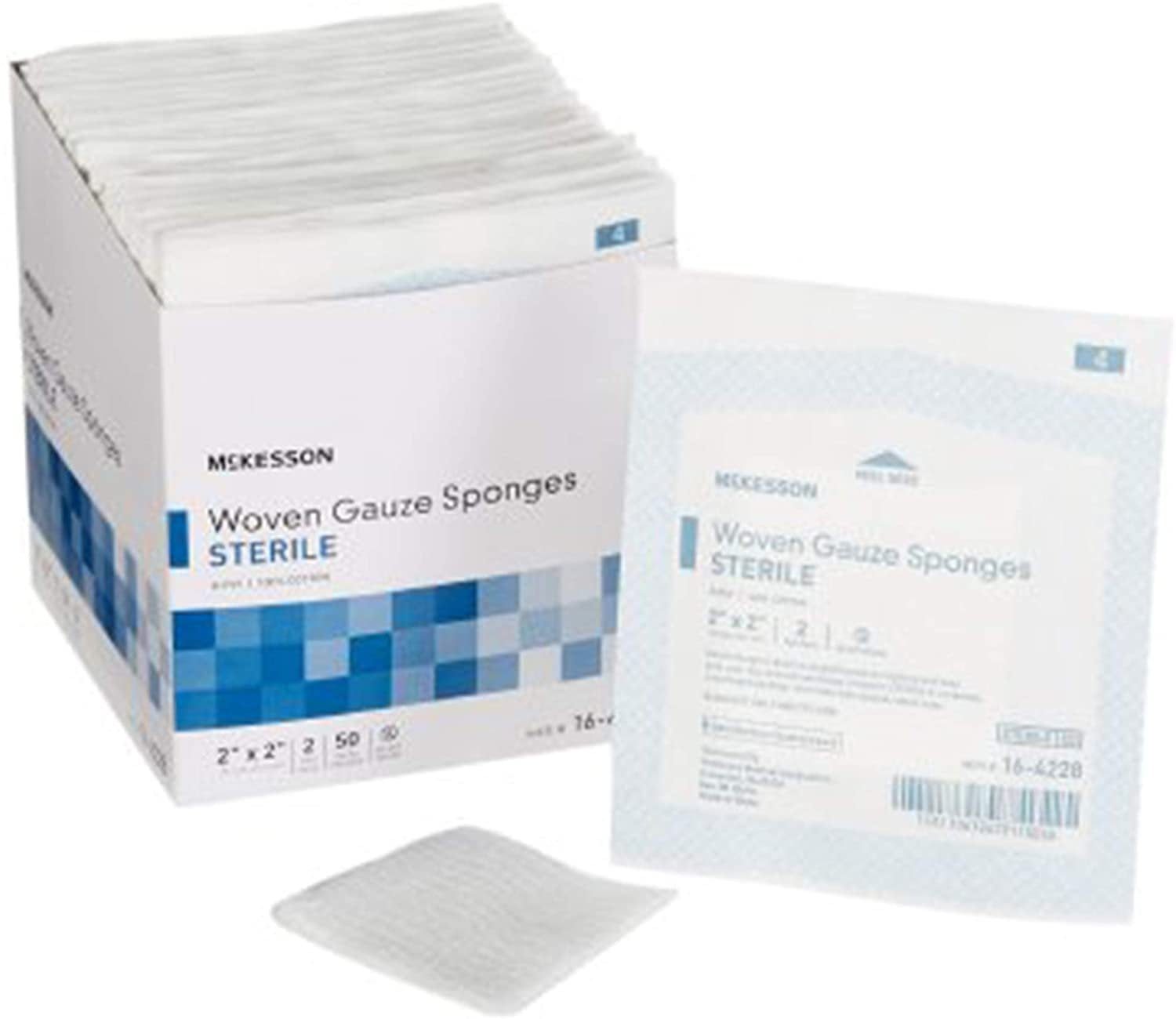 Pack of 1500 Gauze Sponges 2" x 2" Square Gauze Dressings 8ply for