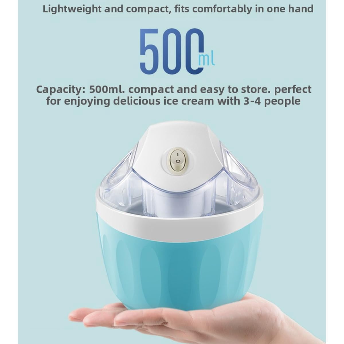 Swirl Cup Ice Cream Maker (Applicable to 110V-120V), Quickly Made in 15 Minutes, Small Home Mini Ice Cream Maker, One-Touch DIY Mini Ice Cream Maker, for Kitchen, Family Treats