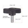 thumbnail image 2 of Uxcell 20 Packs M5 x 12mm Male Thread Tee Wing Knobs Thumb Screw Clamping Knobs Grip Black, 2 of 5